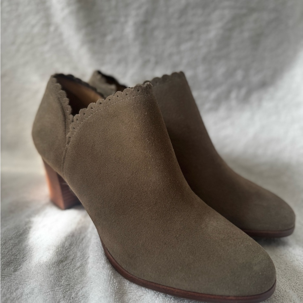 Jack Rogers Taupe Suede Ankle Booties